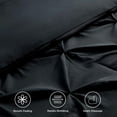 thumbnail image 6 of Queen Black Comforter Set - 7 Pieces Pintuck, Black Bed in A Bag with Comforters, Sheets, Pillowcases & Shams, 6 of 8