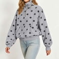 thumbnail image 6 of Aboser Polka Dot Sweatshirt for Women Y2k Quarter Zip Pullover Tops Trendy Long Sleeve Sweatshirts Casual Stand Collar Shirts Loose Fit Zip Up Pullovers with Pocket, 6 of 9