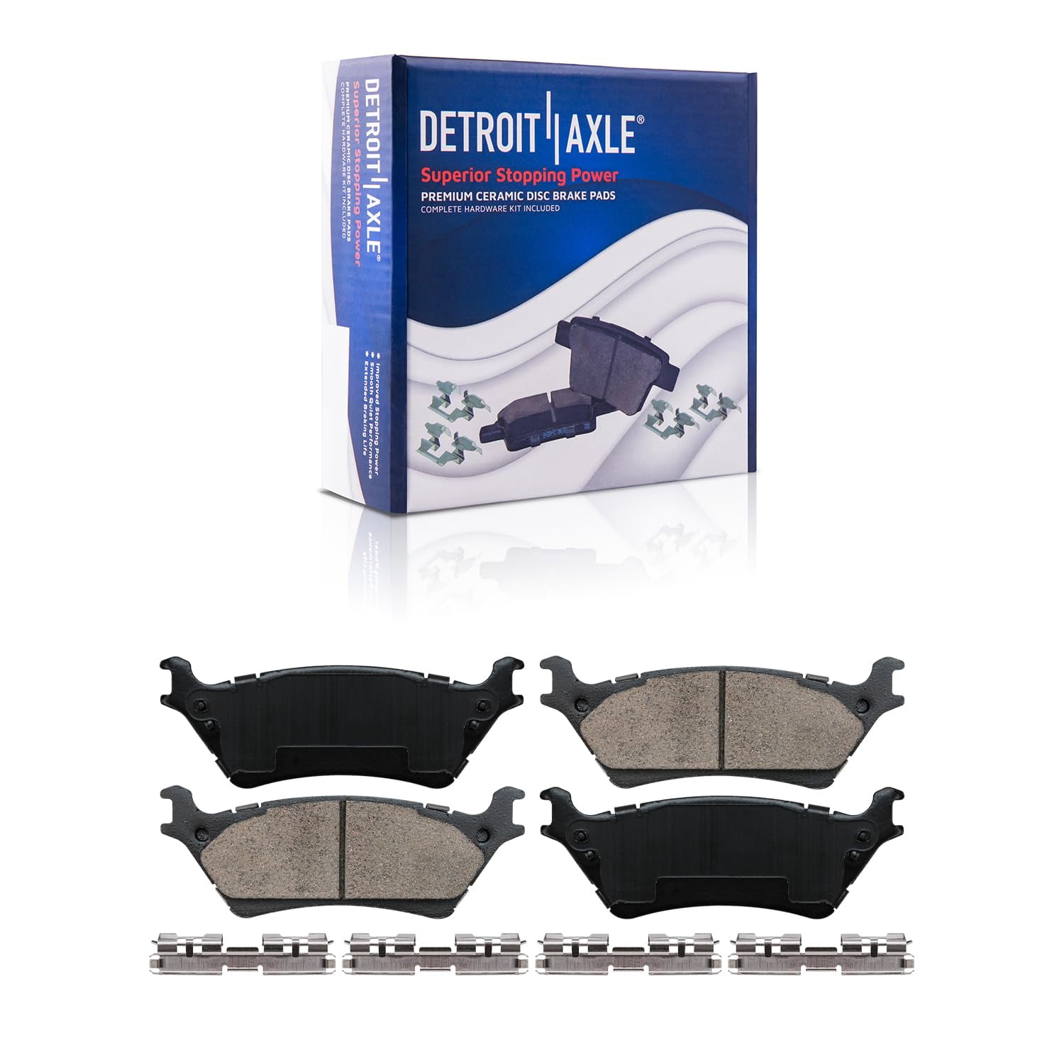 Detroit Axle - Brake Kit for Ford 2012-2020 F-150, 13.78" inch Front and 13.70" inch Rear Disc Brake Rotors Ceramic Brakes Pads 2013 2014 2015 2016 2017 2018 2019 Replacement