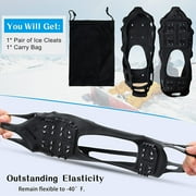 Ice Snow Cleats for Shoes and Boots,Walk Traction Cleats Crampons for Men Women Walking on Ice and Snow Anti Slip 24 Teeths Shoes Ice Traction Cleats