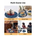 thumbnail image 2 of 13 Inch Round Placemats Set of 6, Navy Blue Daisy Non Slip Heat Insulation PP Table Mats, Modern Farmhouse Chrysanthemum Floral Washable Place Mats for Kitchen Dining Party Table Decor, 2 of 7