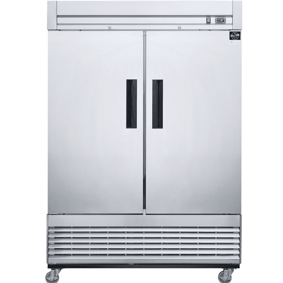 55 in. Auto-Defrost Two Door Commercial Freezer Upright Reach-in Freezer 40.7 Cu. Ft. Stainless Steel