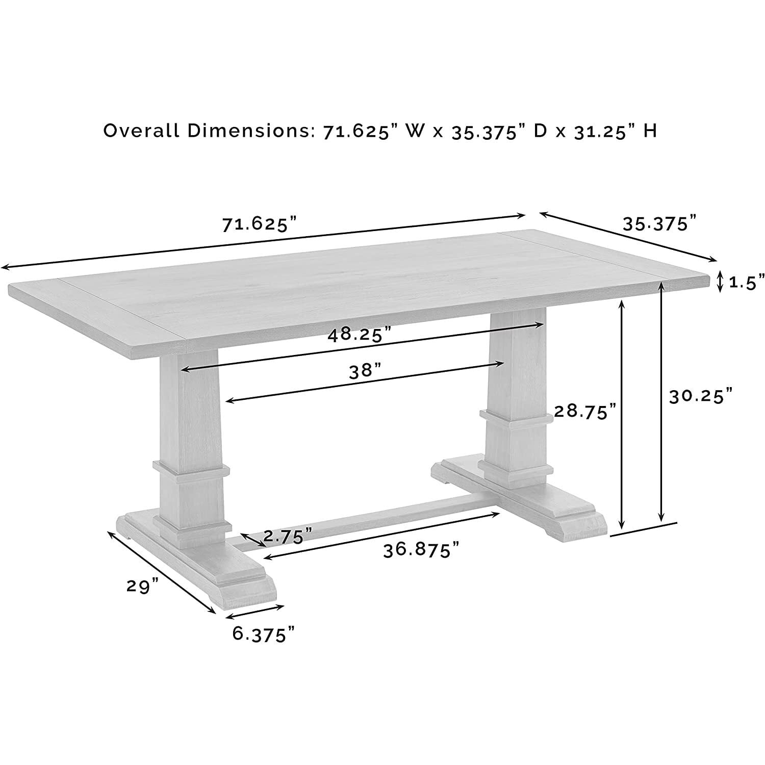 HomeStock Suburban Soiree Dining Table, Rustic Brown Finish, Elegant Dining Table for Kitchen and Dining Rooms, Sturdy Construction, Modern Dining Table for All Spaces-Style:Rectangular