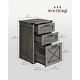 thumbnail image 5 of File Cabinet, 15.7"D x 17.7"W Filing Cabinet with 3 Drawers, Printer Stand for Home Office, Gray, 5 of 5