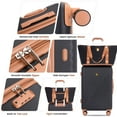 thumbnail image 6 of Hardside Luggage Sets Lightweight Suitcase with Spinner Wheel TSA Lock Travel Duffel Bag, Black, 6 of 8