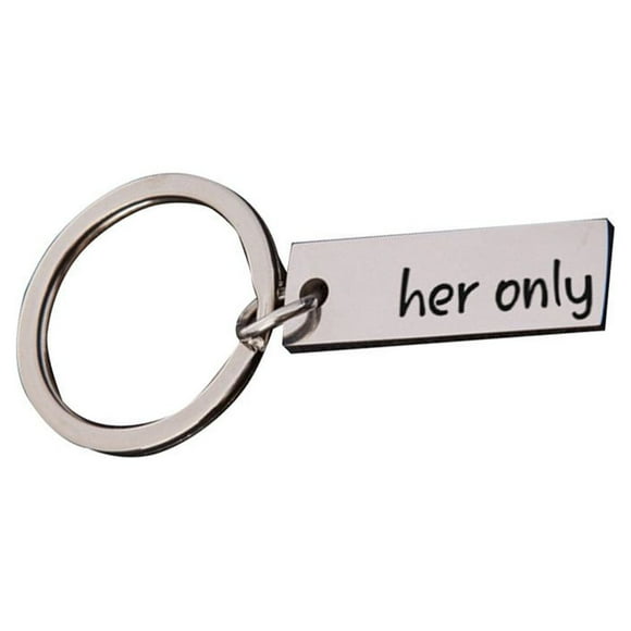 MAOWW Acier inoxydable Couple gravé Couple Keychain sa seule couple Keychain Son petit ami Femme Valentine Cadeaux Cadeaux