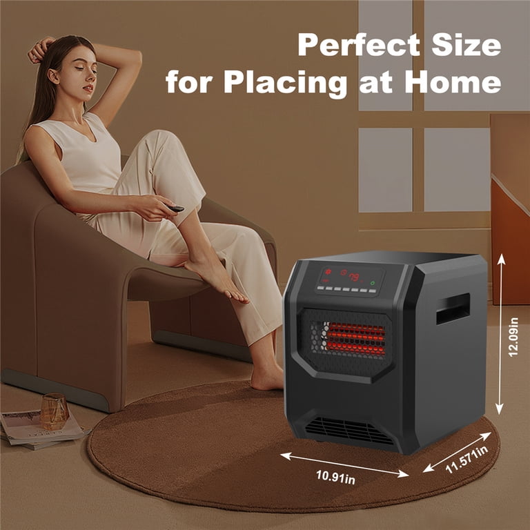 Space Heater with Timer, 1500W/750W Portable Electric Infrared Heaters with  Thermostat, Small Space Heater with Remote Control for Office, Overheat and  Tip-Over Protection, 3 Heat Settings, L2741 - Walmart.com