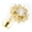 Gold, variant on Flat Back Studs Internally Threaded 16g with Paved CZ Flower and Round CZ Center