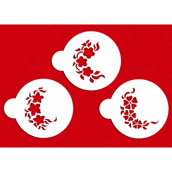 Designer Stencils Flower Sprays Cake and Cookie Stencils, Beige/semi-transparent