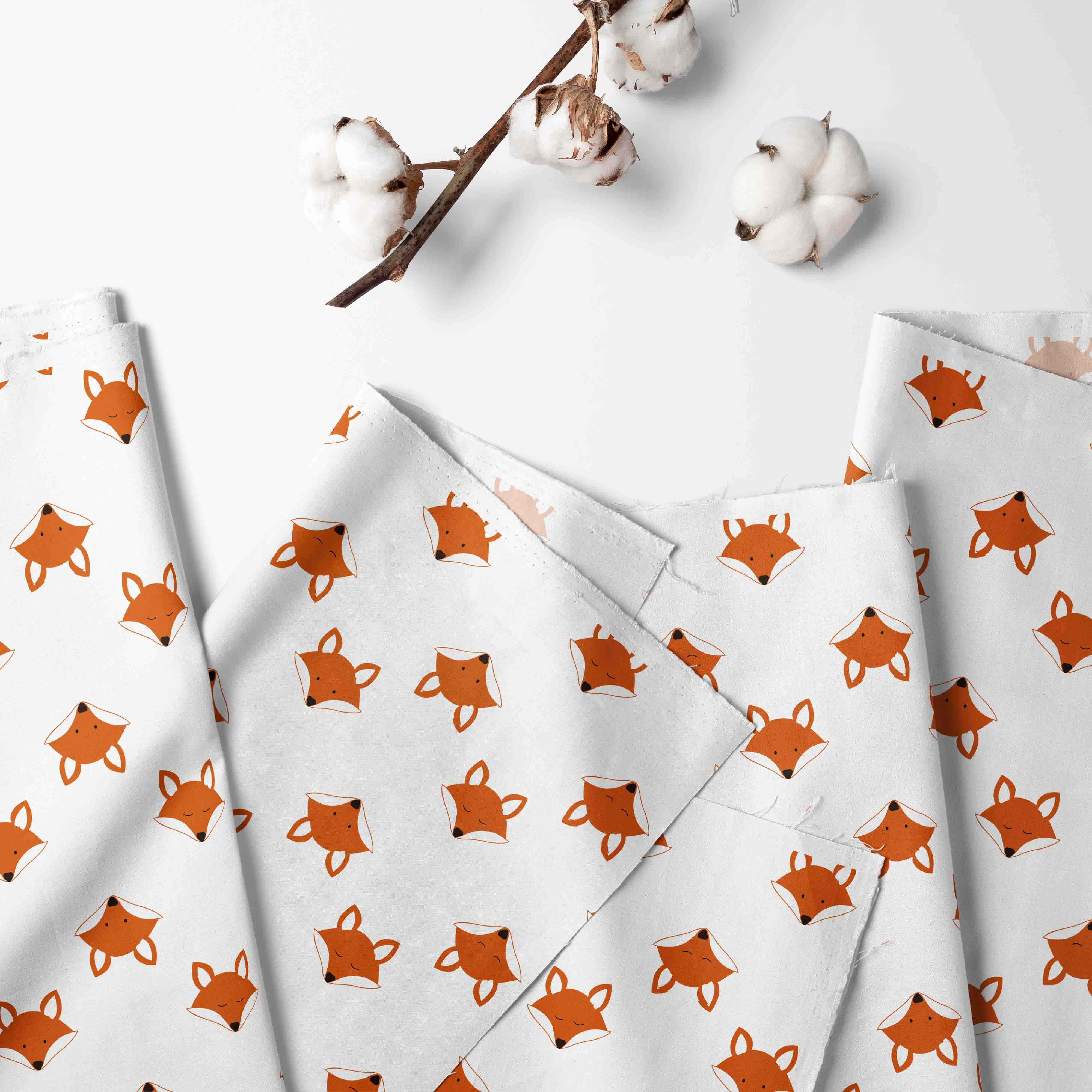 Bacati - Playful Fox Orange/Grey Mini Crib Bedding Set
