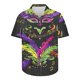 thumbnail image 5 of Camisas de Manga Larga para Hombres, Botón de Impresión Blusa de Cuello, Camisa de Poliéster de Moda Casual, 5 of 9