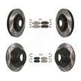 thumbnail image 1 of Transit Auto Front Rear Ceramic Pads and Coated Drilled Slotted Disc Brake Rotors Kit for Car Hyundai Santa Fe XL KDA-100999, 1 of 11