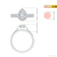 thumbnail image 4 of ANGARA Lab Grown Pear-Shaped Diamond Halo Bridal Set for Women in 14K White Gold (Size-7x5mm| Color-F-G| Clarity-VS) | April Birthstone, Anniversary, Jewelry Gift for Women | Lab-Grown Diamond Ring, 4 of 6