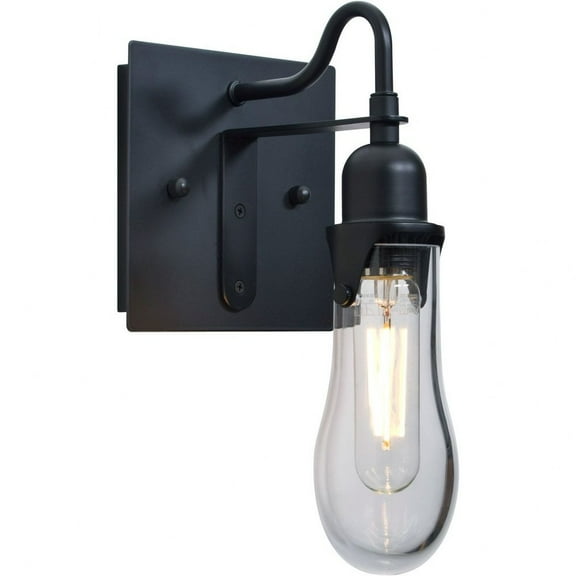 Besa Lighting - Wish - 1 Light Wall Sconce-Black Finish-Clear Glass Color-LED