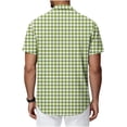 thumbnail image 7 of COSFO Mens Summer Button Down Shirts Short Sleeve Beach Plaid Shirt Vacation Collared Loose Fit Casual Mens Shirts, 7 of 7