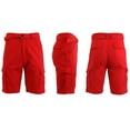thumbnail image 2 of Mens Flat Front Slim Fit Belted Cotton Cargo Shorts, 2 of 3