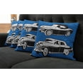thumbnail image 2 of Ambesonne Cars Throw Pillow Cover 4 Pack, Black and White Vehicle, 16", Navy Blue Black White, 2 of 6