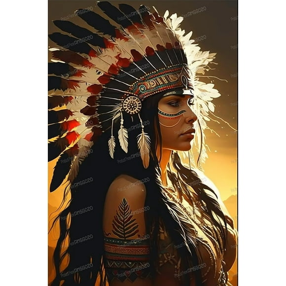 Native American 1000 Pieces Puzzles for Adults - Indian Goddess of Light - Comes with A Poster - Do It Yourself Jigsaw Puzzle - Unwind from Daily Life, Great Gift for Puzzle Enthusiasts