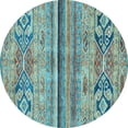 thumbnail image 1 of Ahgly Company Indoor Round Abstract Light Blue Modern Area Rugs, 7' Round, 1 of 4