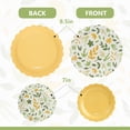 thumbnail image 3 of Paper Plates, 30 Count 7 Inch Disposable Round Dinner Plates with Yellow Floral Pattern, Heavy Duty Soak-Proof Cut-Resistant Microwave Safe for Party, BBQ, Picnic and Family Use, 3 of 8