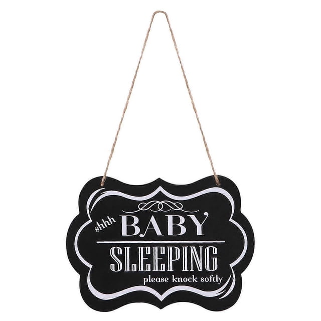 Shhh Baby Sleeping Please Knock Softly Wood Decor Multi Color for Decoration 7.8 x 5.6 Inches