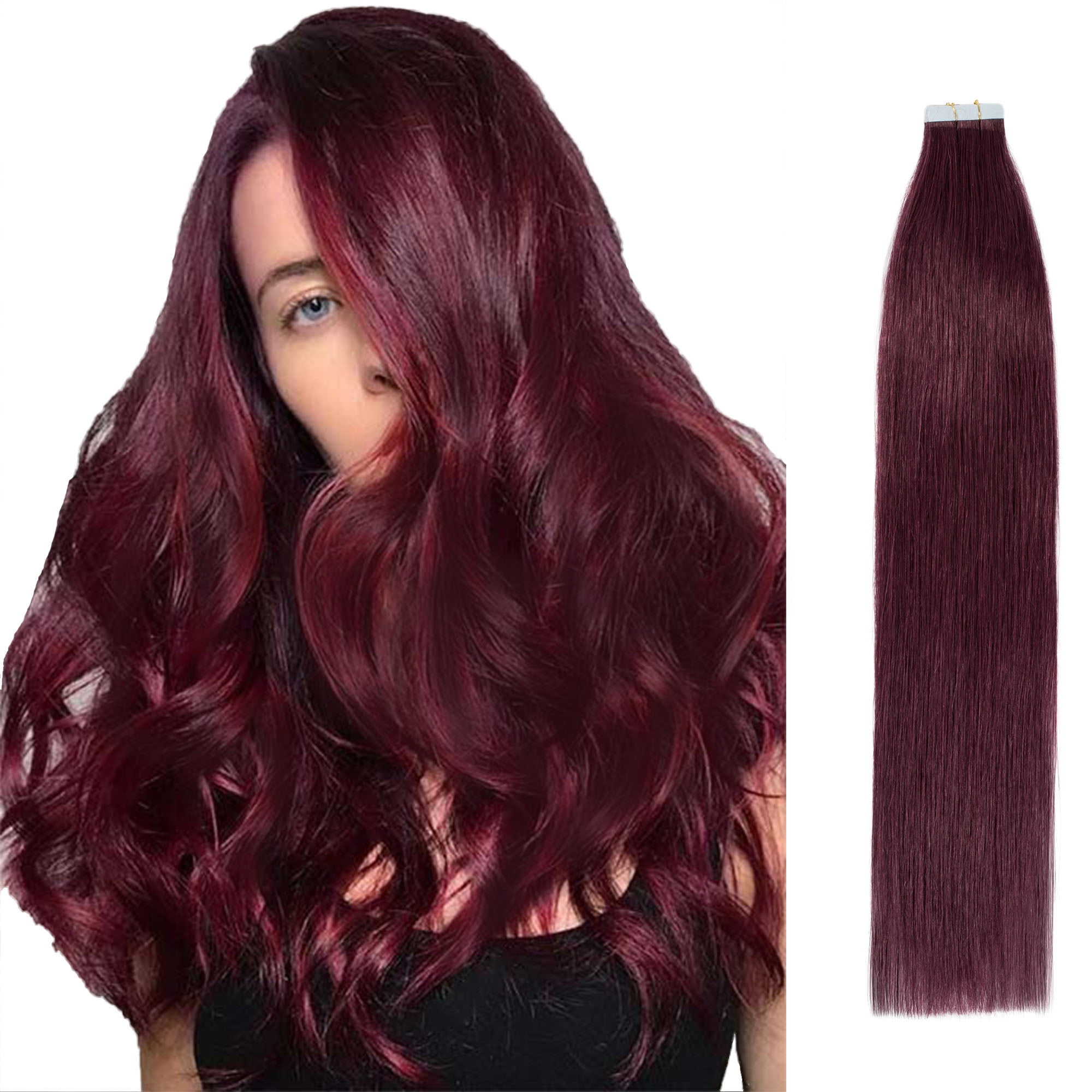 human hair extensions red wine