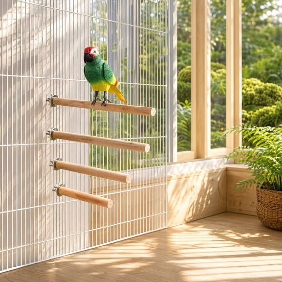5-Pack Wooden Parakeet Perches for Bird Cage, Grinding Perches for Parrots and Small Birds