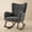 Brown + Dark Gray + Fabric + Solid Wood + Foam, variant on Solid Wood Rocking Chair with Stain Resistant Fabric,36x26x36.5 Inches for Living Room, Nursery, Bedroom