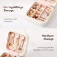 thumbnail image 2 of HSHDLDF Travel Jewelry Case Small Jewelry Box Portable Jewelry Travel Organizer Display Storage Case for Rings Earring Necklace Bracelet Gift for Women Girls White, 2 of 6