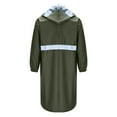 thumbnail image 6 of Levmjia Men's Heavy Duty Raincoat PVC Waterproof Workwear with Reflective Strips Long Length Anti-Rainstorm Jacket Outdoor Hiking Rainwear XL-4XL Army Green, 6 of 6
