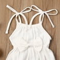 thumbnail image 5 of Baby Girls Summer Bodysuit, Solid-Color Tied Spaghetti Strap Sleeveless Romper, 5 of 8
