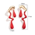 thumbnail image 6 of Yesbay 1 Pair Women Earring Irregular Liquid Water Drop Shape Stainless Alloy Contrast Color Hollow Out Polished Personality Ear Stud Geometric Long Earrings, 6 of 7