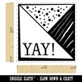 thumbnail image 2 of Yay Triangles Fun Text Self-Inking Rubber Stamp Ink Stamper - Lime Green Ink - Small 1 Inch, 2 of 7