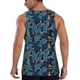 thumbnail image 3 of Easygdp Blue Leaves A Men's Tank Top, Sleeveless Muscle T Shirts, Breathable, Quick-Dry, Loose for Gym, Running, Fitness - X-Large, 3 of 9