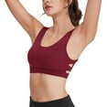 thumbnail image 6 of Bigersell Strappy Sports Bra Women's Sport Yoga Bra Beautiful Back Sport Underwear Wearing Fitness Yoga Clothes Female Training Bra for Girls Tall Nylon Sport Bra Style 947, Red M, 6 of 9