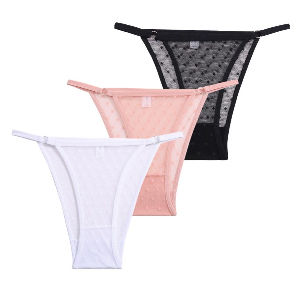 Spdoo 3 Pack Sexy Mesh Panties for Women GString See Through Thongs