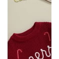 thumbnail image 6 of Wassery Toddler Boys Girls Christmas Sweaters 3M 6M 9M 12M 18M 24M 3T Baby Long Sleeve Letter Embroidery Knit Pullovers Tops Autumn Casual Knitwear Clothes for Kid, 6 of 9
