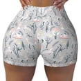 thumbnail image 2 of Balery white Moose winter tree Pantalones cortos de entrenamiento estampados para mujer, sin costuras, ajustados, para gimnasio, yoga, correr, deportes, ejercicio activo, fitness.-XX-Large, 2 of 8