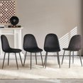 thumbnail image 3 of NORDICANA Upholstered Home Chairs Set of 4, Black Velvet Dining Chair Armless with Backrest, Modern Kitchen Dining Room Chairs with Black Metal Legs for Living Room,Bedroom, 3 of 9