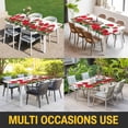 thumbnail image 5 of Red Spring Floral Table Cloths for 5 Foot Rectangle Tables, Butterfly Farmhouse Patio Waterproof Elastic Fitted Tablecloths, Washable Rectangular Table Cover for Camping, 5 of 8