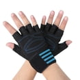 thumbnail image 3 of Guantes de fitness XL azules con diseño de medio dedo para un mejor agarre en deportes y entrenamiento en el gimnasio, 3 of 8