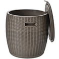 thumbnail image 1 of Hielera Portátil 45 L Mesa Baja con Tapa para Vino Cerveza Estilo de Ratán para Fiestas Piscina Marrón Claro Φ 40 x 43 cm, 1 of 9