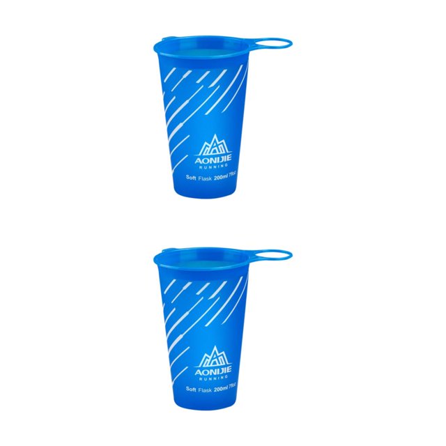 Greeniant Botella de agua ligera y portátil para correr, fácil de almacenar y plegable, botellas de agua para correr, azul oscuro, 200 ml azul oscuro 200ml 2piezas