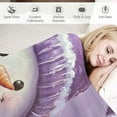 thumbnail image 3 of Pratyus Snowman Candy Cane Purple Flannel Blanket for All Seasons - Soft Fuzzy Throw Blanket with Excellent Hand Feel, Multi-Functional Use, Perfect Gift - Christmas Theme 50x60in, 3 of 6