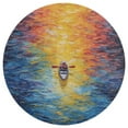thumbnail image 3 of Colorful Kayaks Glide Across The Lake Soft Bedroom Round Area Rug, Washable Cute Nursery Circle Throw Mat, Non-Slip Contemporary Small Low Pile Floor Carpet for Dorm Bedside, 3 of 6