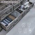 thumbnail image 4 of wow97e Farmhouse 8 Drawers Dresser for Bedroom, 61" Wide Wooden Chest of Drawers w/Roman Column, Storage Dressers for Bedroom, Living Room, Light Grey, 4 of 7
