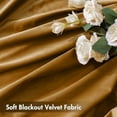 thumbnail image 3 of Golden Brown Velvet Curtains Thermal Insulated Blackout Curtain Drapes for Bedroom Living Room Darkening 108 Inches Long Curtains Panels Rod Pocket Set of 2, 3 of 6