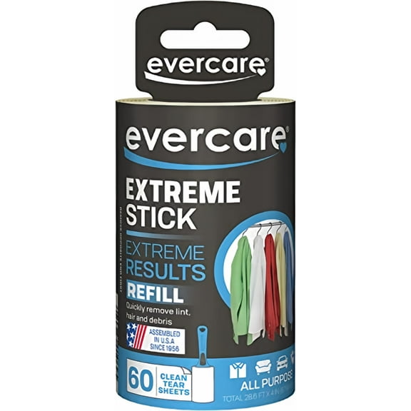 Evercare Extreme Stick, Lint Roller Refill (Pack of 4)