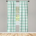 thumbnail image 4 of Ambesonne Buffalo Check Window Curtains, Lumberjack Artwork, Each 28" W x 63" L, Pale Pink and Lavender Blue, 4 of 4