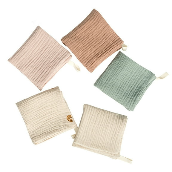 MANNYA 5x Baby Burp Cloths 2 Layer Gauze Washcloths Handkerchief Scarf Saliva Wipes